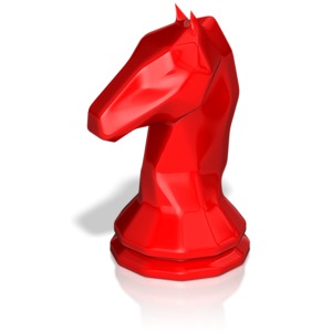 This clip art image shows the knight chess piece.