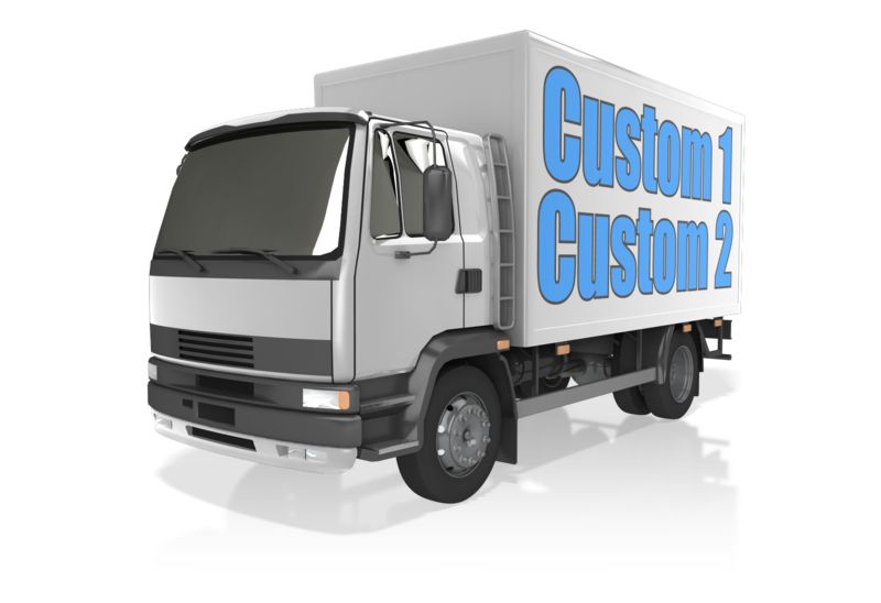 This Presentation Clipart shows a preview of Custom Text Delivery Truck