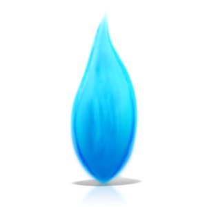 This clip art image shows a single propane flame.