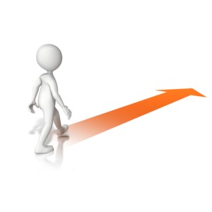 An image of a figure following the arrow.