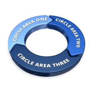 This clip art image shows a 3 piece chevron that has the ability to add custom text on each one.