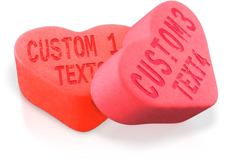 This Presentation Clipart shows a preview of Two Candy Hearts