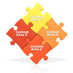 An image of puzzle pieces with custom text on them.