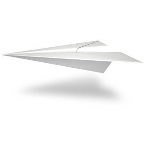 An image of a profile angle of a paper airplane.