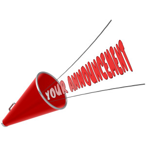 A image of custom text coming out of a megaphone