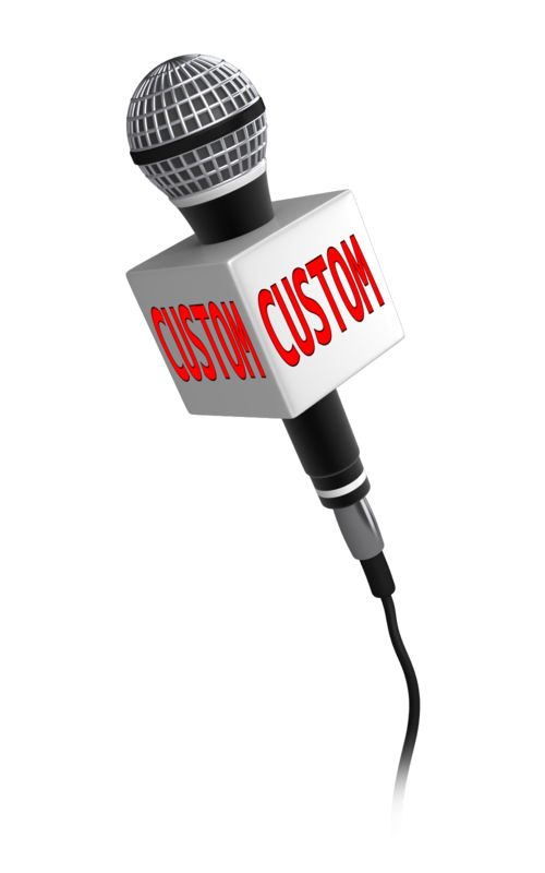 This Presentation Clipart shows a preview of Custom Text Microphone