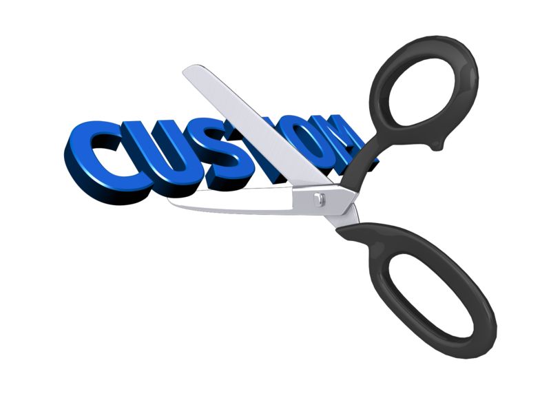 This Presentation Clipart shows a preview of Cutting Custom Text