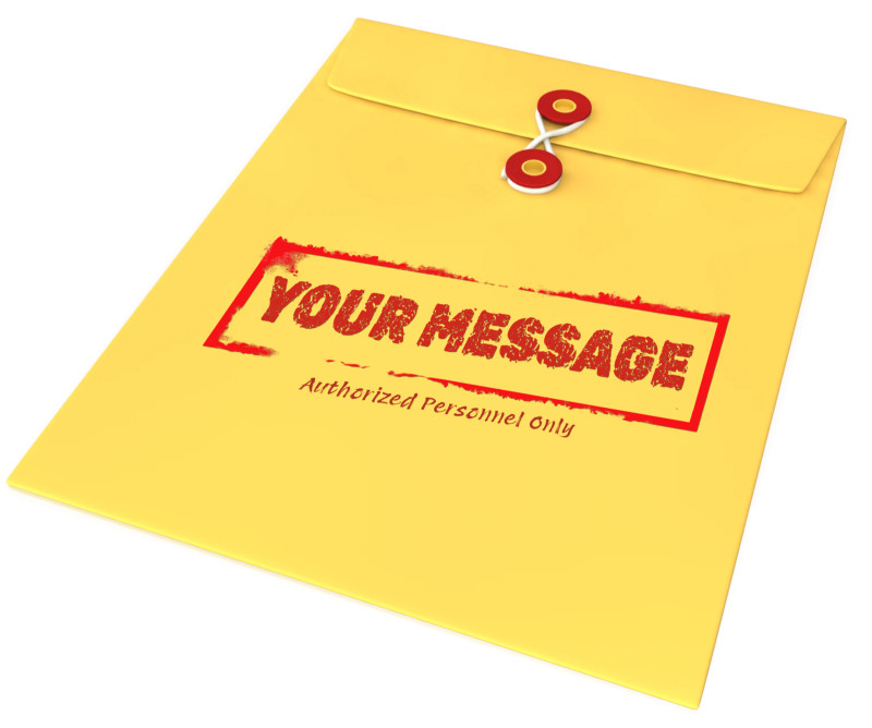 This Presentation Clipart shows a preview of Custom Text Envelope