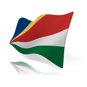 An image of the flag of Seychelles.