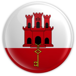 An image of Gibraltar&#039;s flag on a button