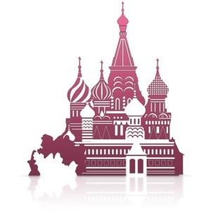 This clip art image shows a simple icon of Saint Basil&#039;s Cathedral - Kremlin