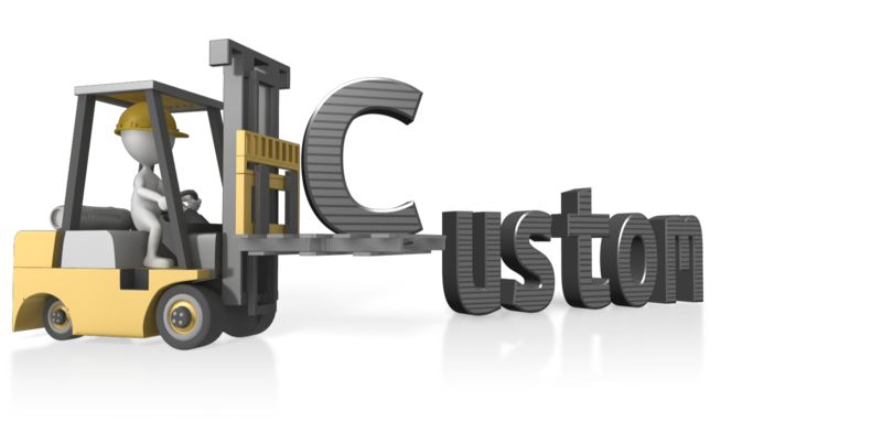 This Presentation Clipart shows a preview of Forklift Custom Text