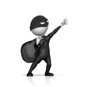 This clip art image shows a thief reaching out to grab something. &lt;br&gt;&lt;br&gt; You can place your own photo or text by the thief&#039;s hand in PowerPoint, Keynote or any other image software editing program.