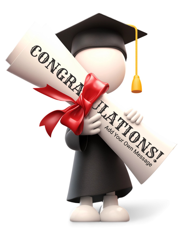 This Presentation Clipart shows a preview of Graduate With Custom Diploma