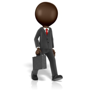 An image of a business stick figure walking.