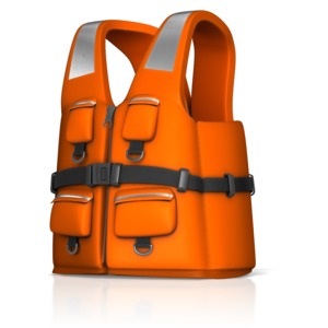 This clip art image shows a life jacket vest.