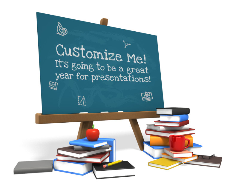 This Presentation Clipart shows a preview of Custom Board Education Books