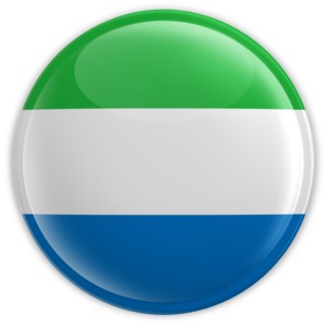 A badge of Sierra Leone&#039;s flag on a badge.