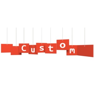 An image of nine individual boards of hanging letters that spell out a custom message.