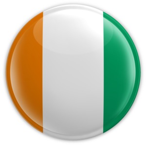 An image on Cote D&#039;Ivoire&#039;s flag on a button.