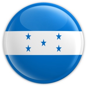 An image of Honduras flag on a button.