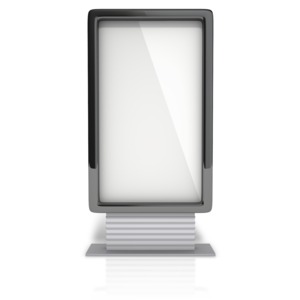 An image of a simple vertical street billboard.