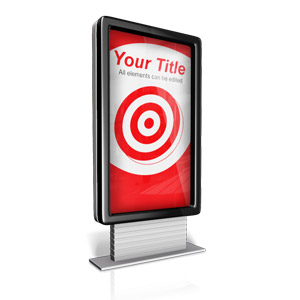 This custom clip art shows a shiny vertical advertisement sign. &lt;br&gt;&lt;br&gt; You can customize this clip art with your own images and text.