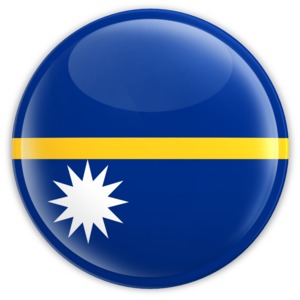 An image of Nauru&#039;s flag on a badge.