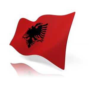 An image of Albania&#039;s flag.