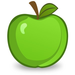 An illustration of a vector style green apple.
