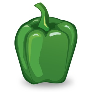 An illustration of a vector style green pepper.