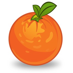 An illustration of a vector style orange.
