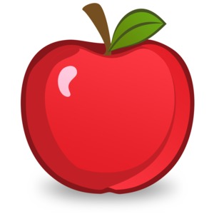 An illustration of a vector style red apple.