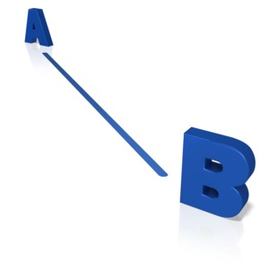 This clip art image shows a straight line between to points.