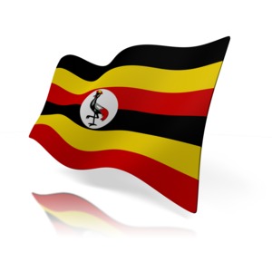 A clipart image of Uganda&#039;s flag.
