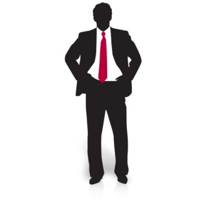 An image of a businessman watching you.