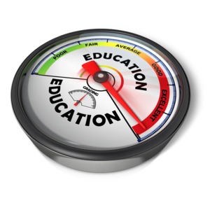 An image of a education grading meter or gauge.