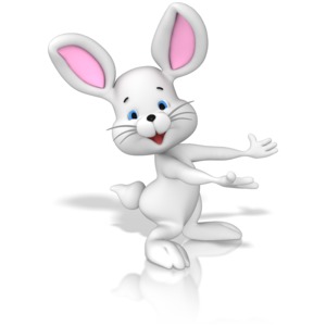 A bunny is shown presenting.