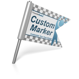 This custom clip art image shows a flag marker which you can customize by adding your own text and images.