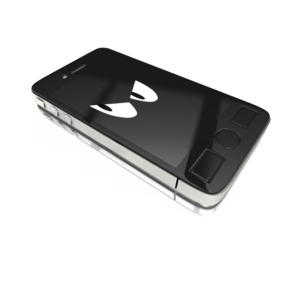 A piece of clipart of a smartphone with eyes searching around.