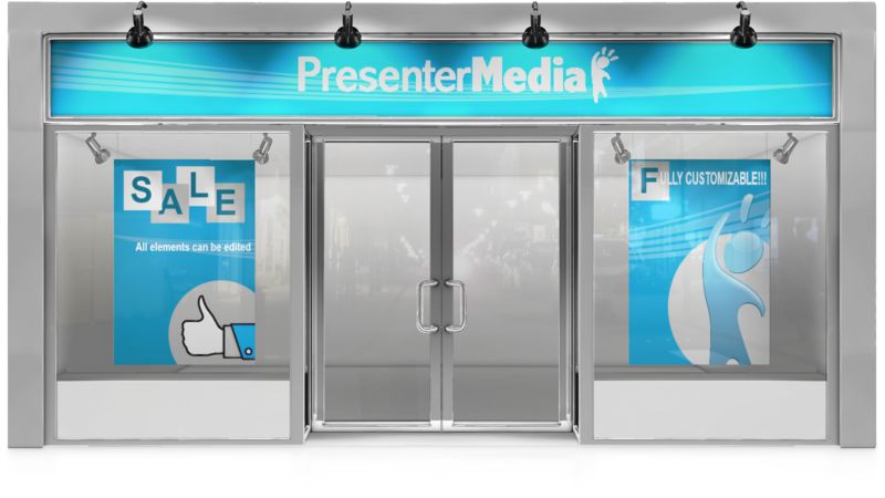 This Presentation Clipart shows a preview of Glass Store Front