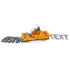 This custom clip art image shows a figure on a steamroller flattening text.
