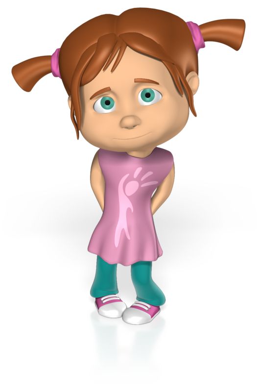 This Presentation Clipart shows a preview of Cute Shy Girl Custom