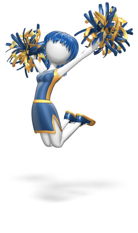 This Presentation Clipart shows a preview of Cheerleader Jump Custom