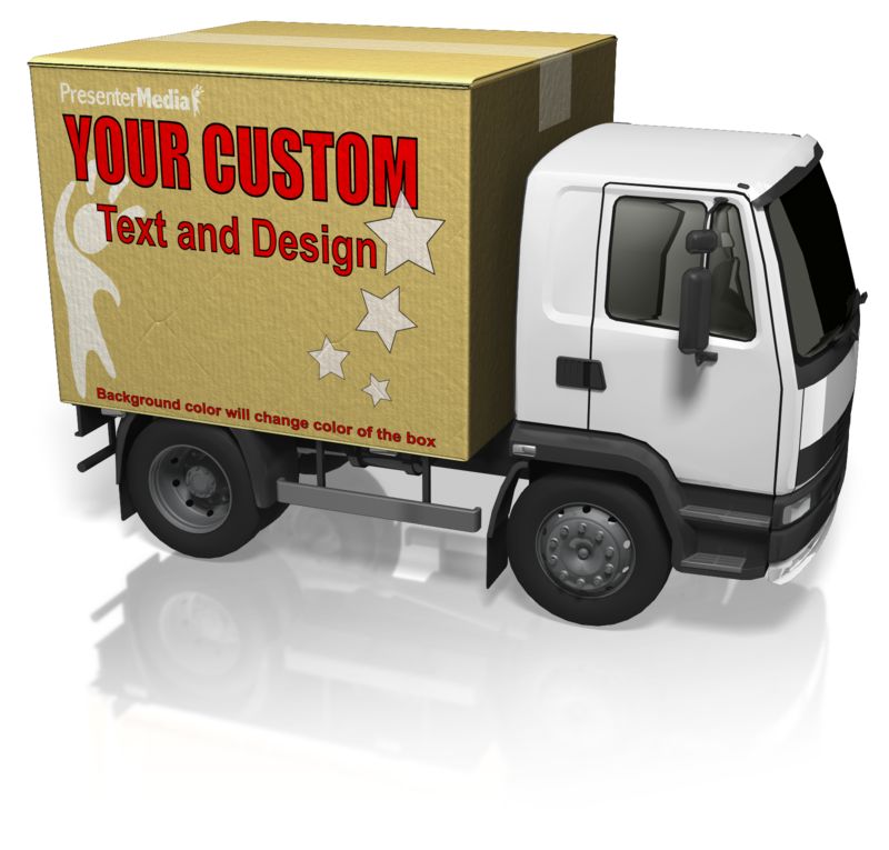 This Presentation Clipart shows a preview of Custom Cardboard Truck