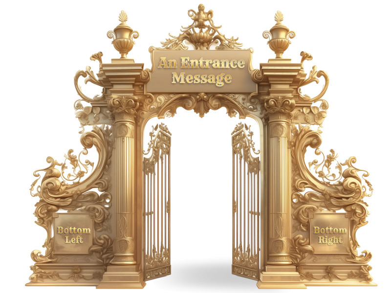 This Presentation Clipart shows a preview of Gold Gates Open