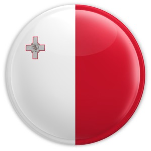 An image of Malta&#039;s flag on a button.