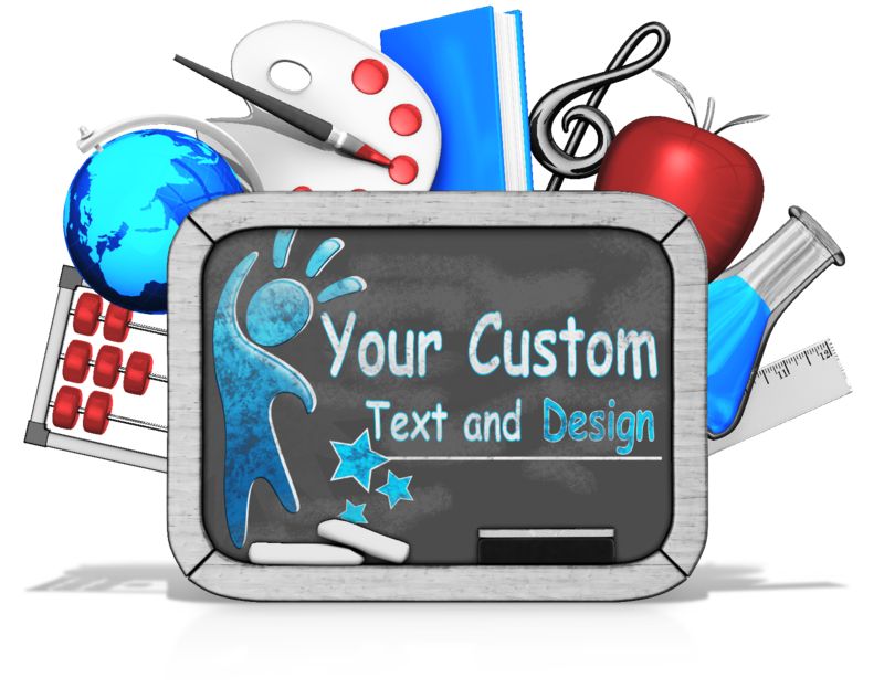 This Presentation Clipart shows a preview of Custom Blackboard Tablet