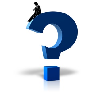 Stick Figure Sitting On Question Mark  Great PowerPoint ClipArt for  Presentations 