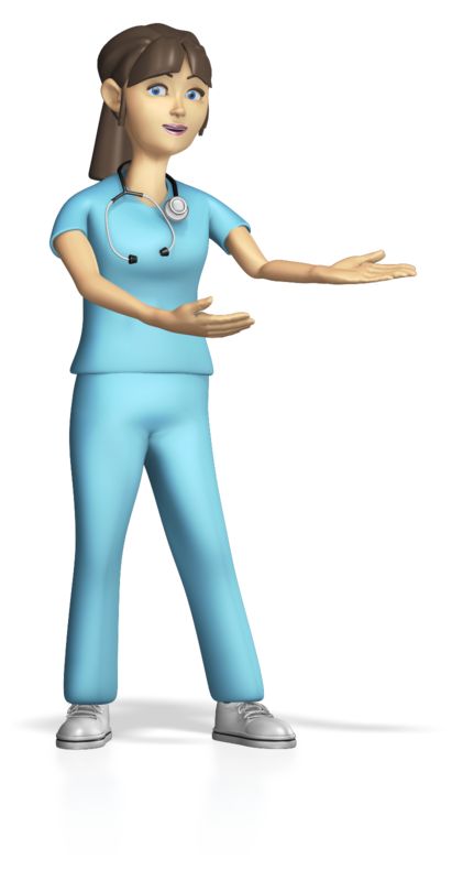 This Presentation Clipart shows a preview of Female Nurse Presenting Gesture